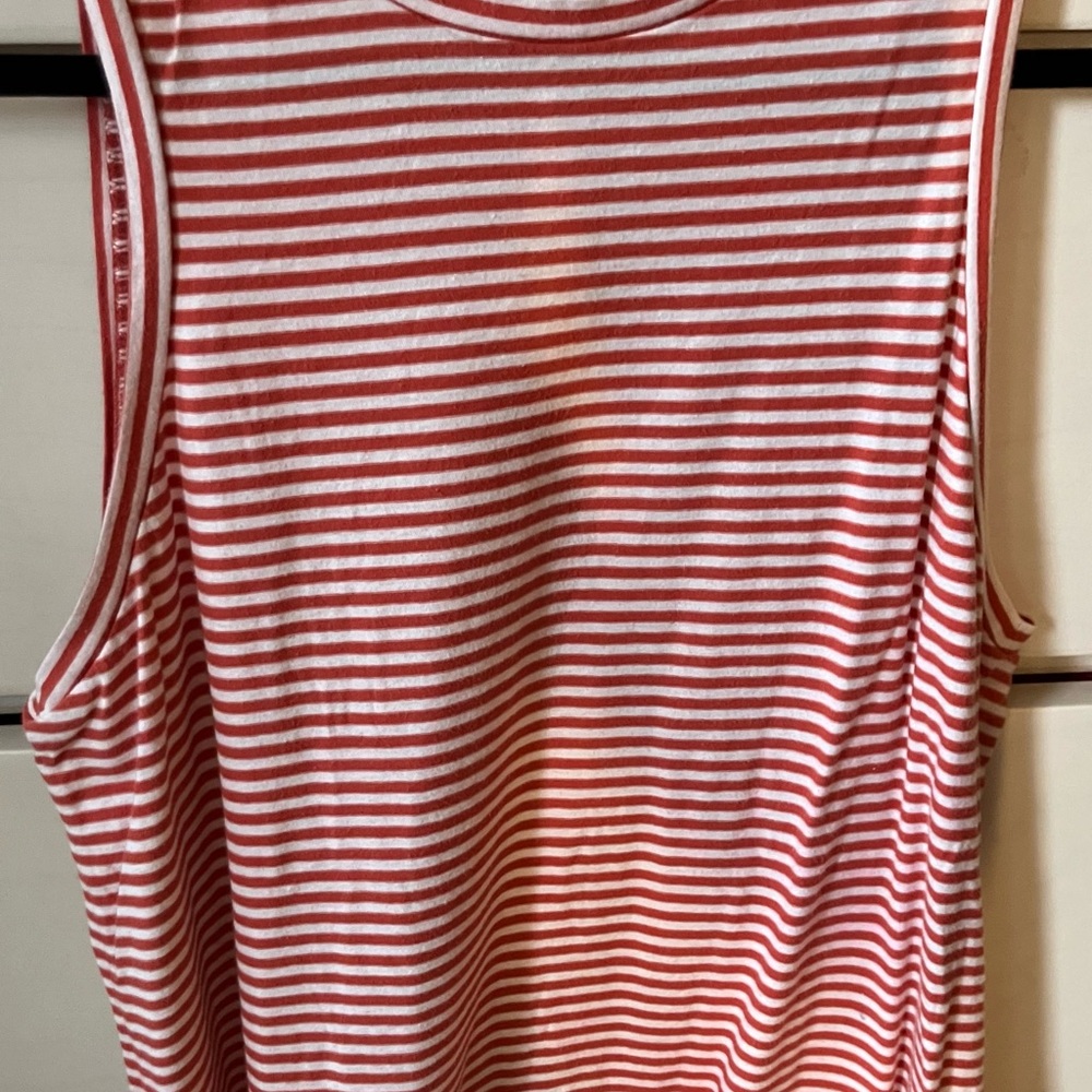 Madewell Striped Red and White Sleeveless Top